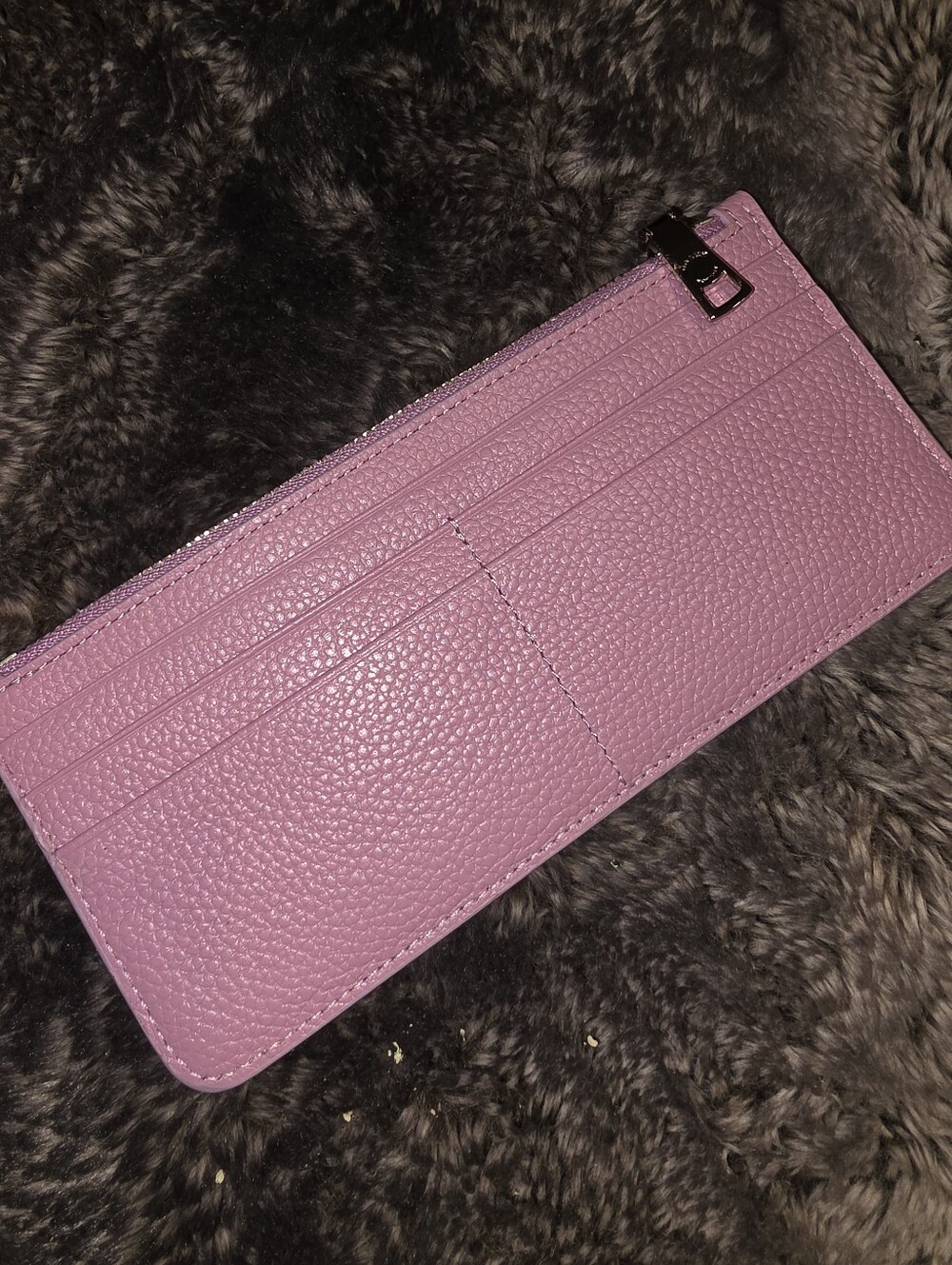 Coach Pebbled Leather Zip Wallet - Lilac - Picture 2 of 3